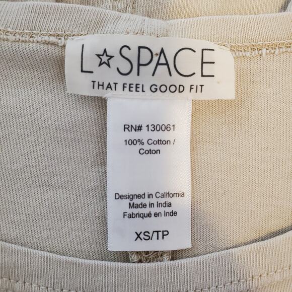 L Space Beachwood Twist Front T-Shirt Dress Sand Size XS Short Sleeve Neutral - Picture 10 of 11